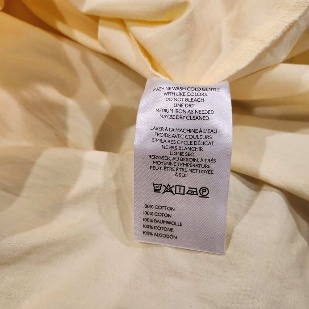 NEW Anthropologie Drop Waist Ruched cotton yellow midi dress size XL - Picture 8 of 9